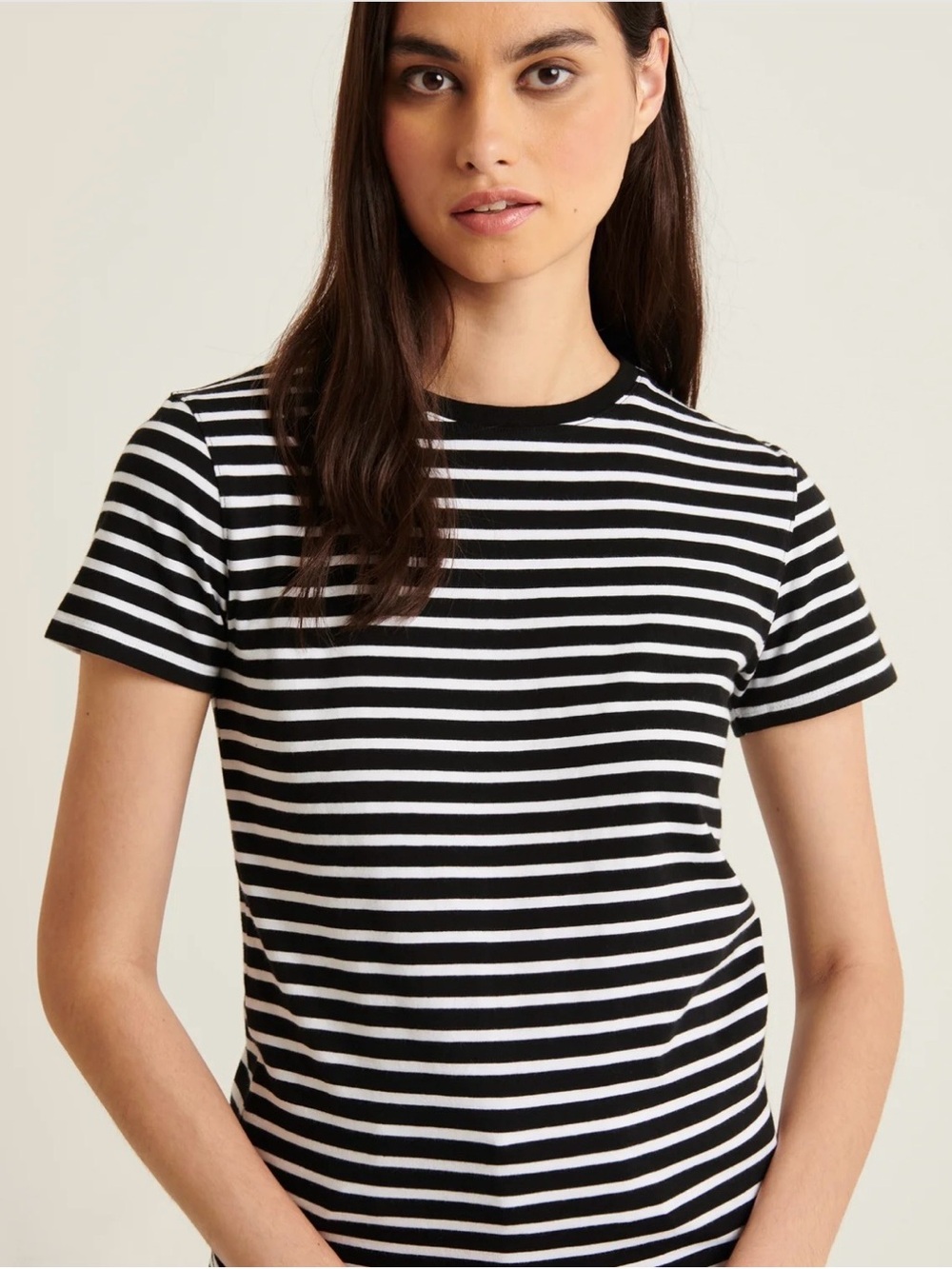 Patrick Assaraf Pima Cotton Stretch Slim Striped T-Shirt